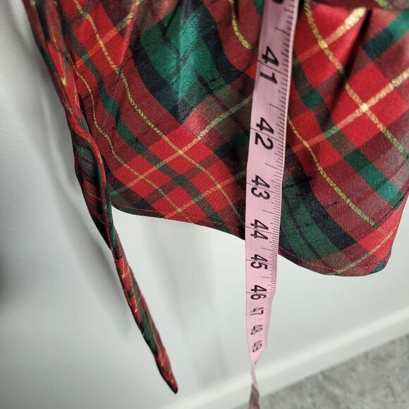 Gymboree Christmas Plaid red and green v neck holiday ruffle cute size xxl - Picture 7 of 7